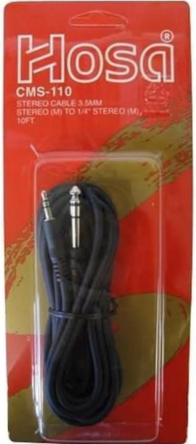 Alt view image 4 of 14 - HOSA CMS-110 - Stereo Interconnect Cable Adapter 3.5 mm TRS to 1/4 in TRS - 10 ft