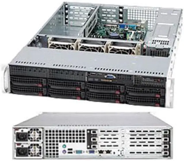Alt view image 3 of 4 - SUPERMICRO CSE-825TQ-R720UB Black 2U Rackmount Server Case 720W Redundant