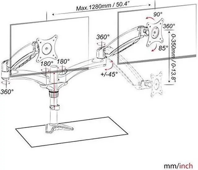 Alt view image 2 of 14 - Amer Mounts Dual Articulating Monitor Mount. Clamp Base. Supports 15 to 28" monitors.
