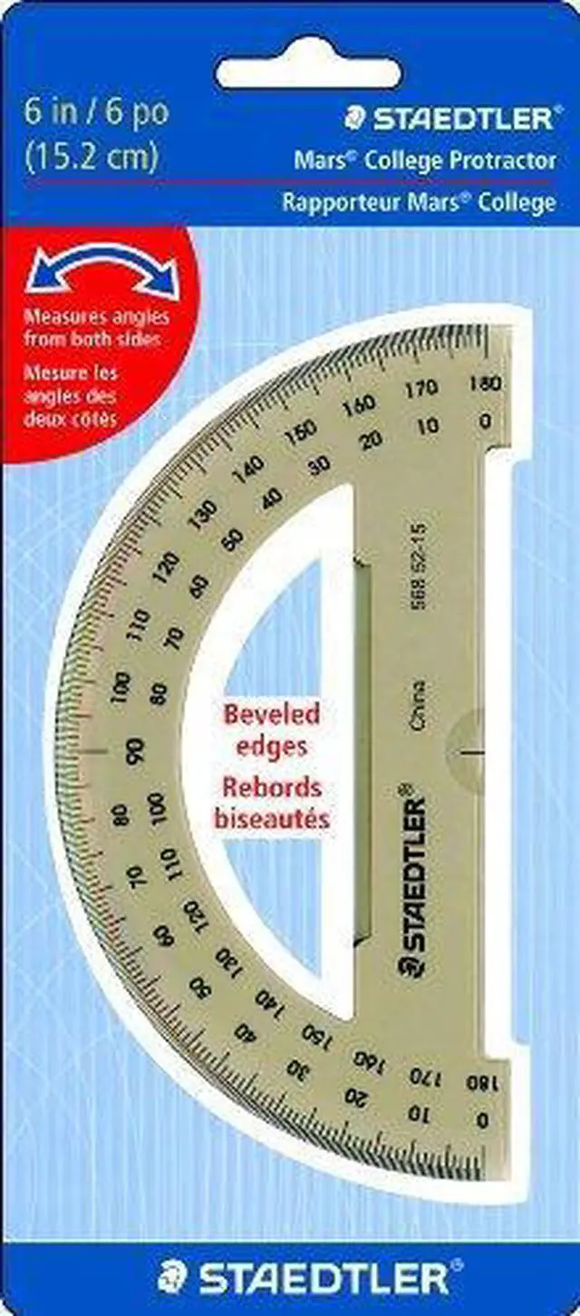 Alt view image 2 of 7 - 6" Protractor 180Degree Format Tinted Plastic