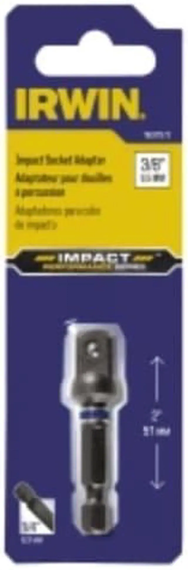 Alt view image 3 of 5 - Irwin Industrial Tool 1837572 3-8 in. X 2 in. Steel Impact Socket Adapter