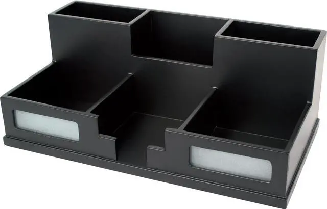 Alt view image 4 of 4 - Midnight Black Desk Organizer with Smart Phone Holder