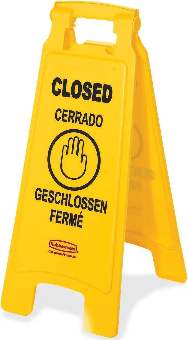 Main image of C-Floor Sign "Closed" - Yellow