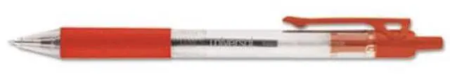 Main image of UNIVERSAL Economy Retractable Ballpoint Pen Red Ink Clear 1mm Dozen 15532