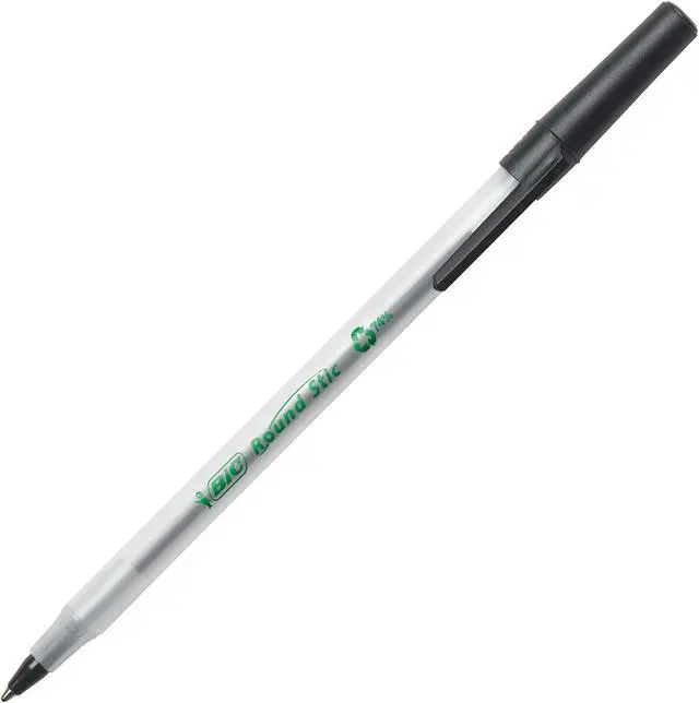 Main image of BIC Ecolutions Round Stic Ballpoint Pen Black Ink 1mm Medium 50/Pack GSME509BK