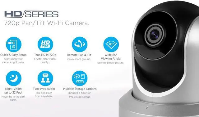 Alt view image 2 of 8 - Amcrest HDSeries 720P WiFi Wireless IP Security Surveillance Camera System IPM-721S (Silver), Works with Alexa