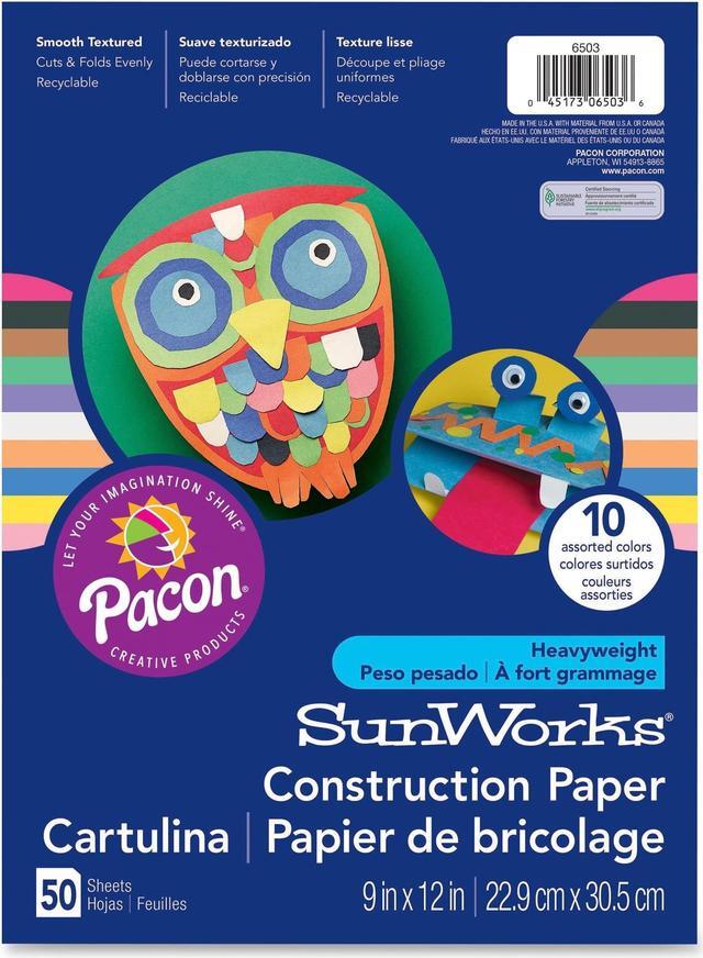 Alt view image 4 of 7 - Pacon 7403 SunWorks Construction Paper  Heavyweight  9 x 12  Blue  50 Sheets