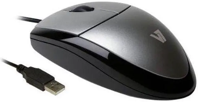 Alt view image 2 of 2 - V7 MV3000010 5NC USB Optical Mouse, Black/Silver, 1000dpi