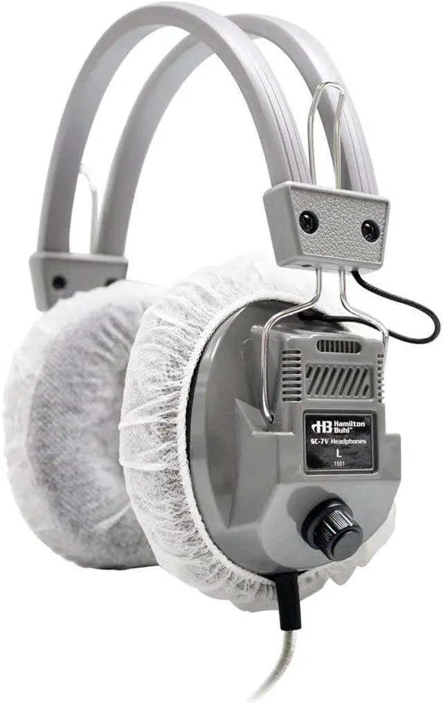 Alt view image 5 of 9 - Hamilton Buhl HygenX Sanitary Headphone Covers for Over-Ear Headsets, 50 Pair
