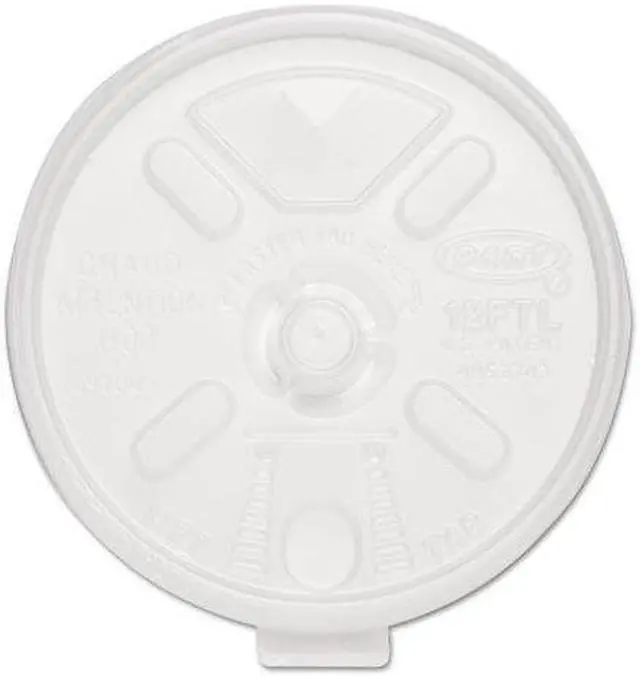 Alt view image 2 of 4 - Dart 12FTLS Liftn'Lock Lids, 10-14oz Cups, Translucent, 100/Sleeve, 10 Sleeves/Carton, 1 Carton