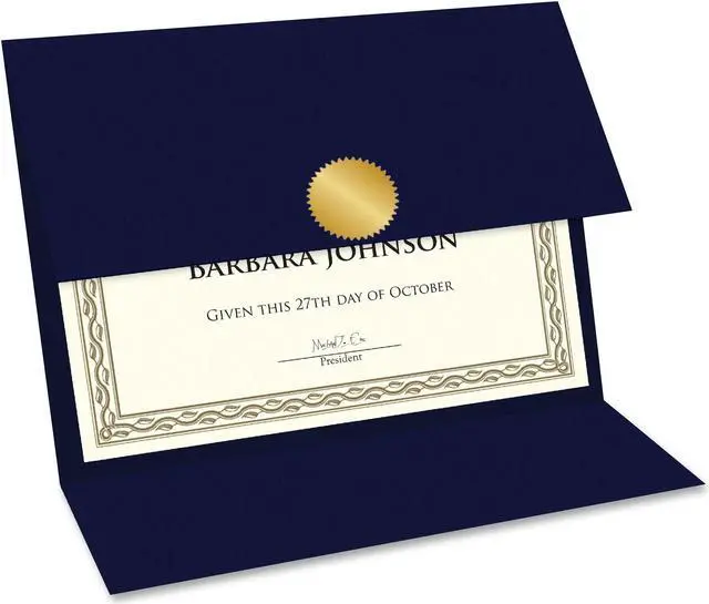 Alt view image 5 of 9 - Geographics Double-fold Certificate Holder - Navy - Recycled - 5 / Pack  GEO47837