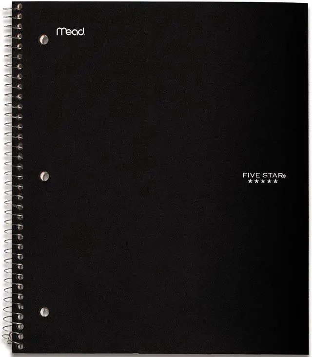 Alt view image 2 of 7 - Five Star 72057 Wirebound Notebook, College Rule, 11 X 8 1/2, 100 Sheets, Black