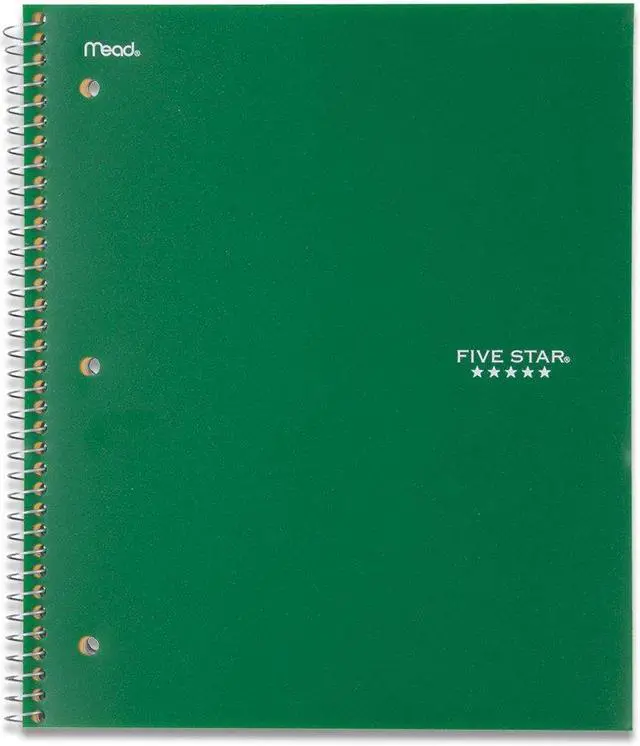 Alt view image 2 of 10 - Five Star 72055 Wirebound Notebook, College Rule, 11 X 8 1/2, 100 Sheets, Green