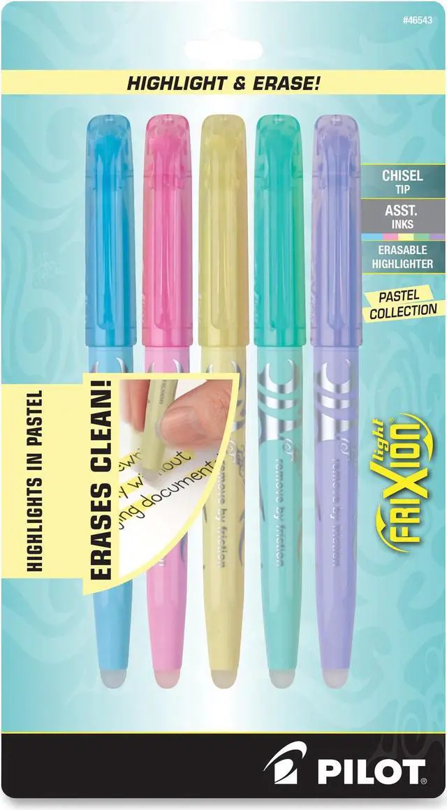 Main image of Pilot FriXion Light Pastel Collection Erasable Highlighters Assorted 5/Pack 46543