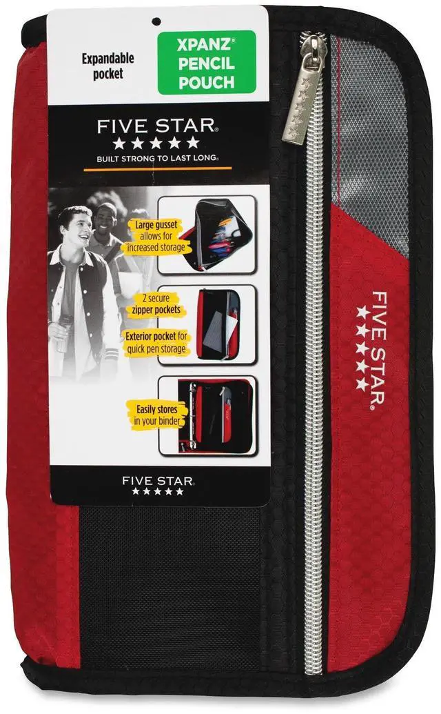 Alt view image 2 of 3 - Zipper Pencil Pouch Expandable Pocket Ast
