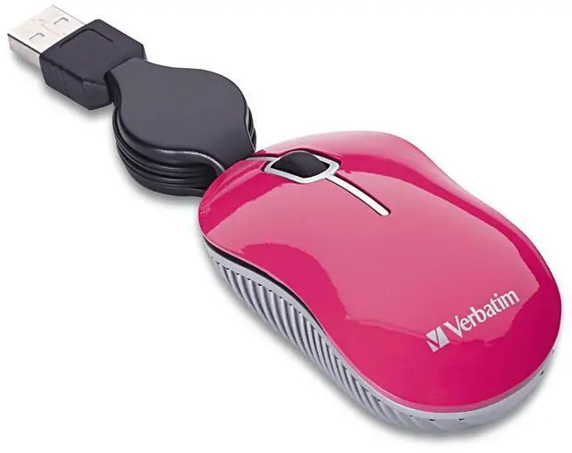 Alt view image 2 of 10 - Verbatim 98618 Mini Travel Mouse Commuter Series - Mouse - Optical - Wired - Usb - Pink