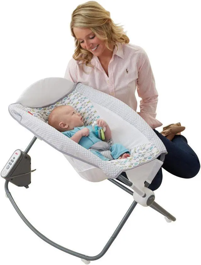Alt view image 6 of 17 - Fisher-Price Newborn Auto Rock 'n Play Sleeper, Aqua Stone Fashion