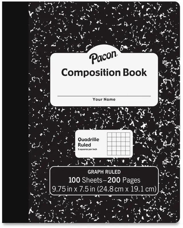 Alt view image 2 of 2 - Pacon Marble Hard Cover Quad Rule Composition Book