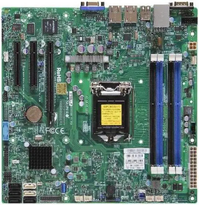 Alt view image 3 of 4 - Supermicro X10SLL-F-B LGA1150/ Intel C222 PCH/ DDR3/ SATA3&USB3.0/ V&2GbE/ MicroATX Server Motherboard