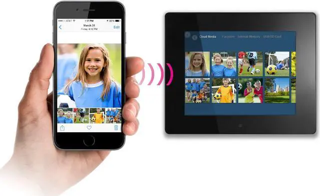 Alt view image 13 of 20 - Aluratek 8" Wi-Fi Digital Photo Frame With Touchscreen Lcd Display