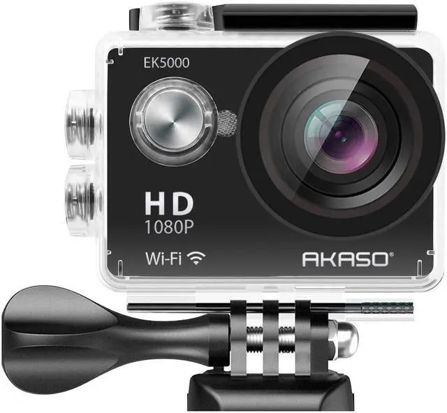 Alt view image 8 of 8 - AKASO EK5000 1080p WIFI Sports Action Camera 12MP HD Waterproof Camcorder - 2 Inch LCD Screen 170 Degree Wide Angle Len - 2 Rechargeable Batteries - 17 Mounting Kits - Durable Waterproof to 100 Feet (