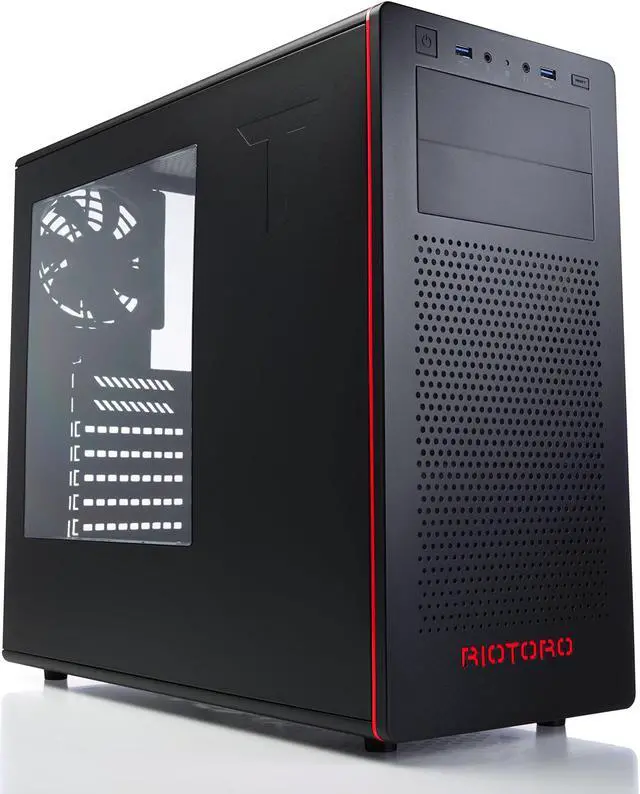 Alt view image 7 of 11 - Mini ITX Case, RIOTORO® CR280 Gaming Case with Clear Window Panel [(2) USB 3.0 Ports, (2) 120mm Case Fans, (3) Internal Drive Bays, (2) PCI Express Slots]