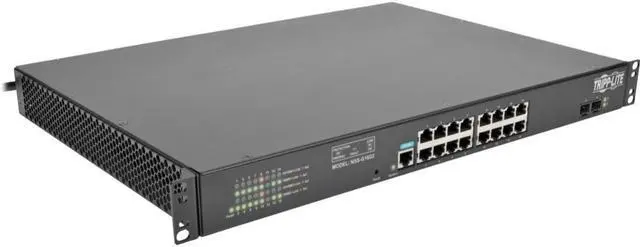 Alt view image 4 of 11 - Tripp Lite 16-Port Gigabit Ethernet Switch L2 Managed W/ 8-Outlet Pdu 120V