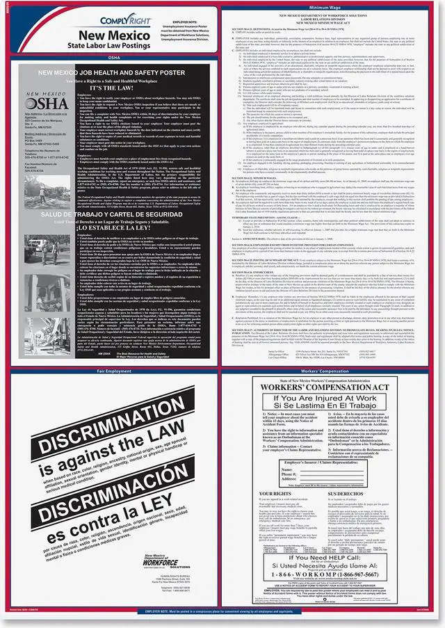Alt view image 2 of 2 - ComplyRight New Mexico State Labor Law Poster, 24" x 34", Laminated - 1 per Pack