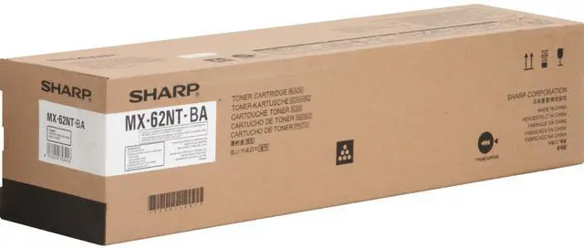 Alt view image 3 of 9 - Black Toner Cartridge for Sharp MX-62NTBA MX-6240N, MX-6500N, MX-6580N, MX-7040N, MX-7090N, MX-7500N, MX-7580N, MX-8090N, Genuine Sharp Brand