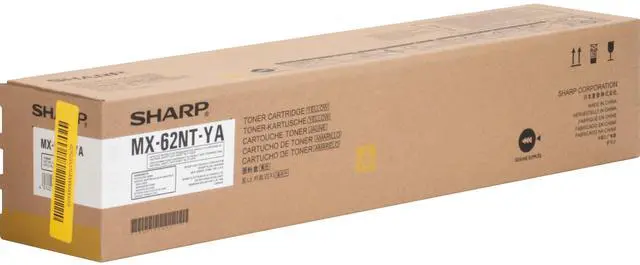Alt view image 2 of 4 - Yellow Toner Cartridge for Sharp MX-62NTYA MX-6240N, MX-6500N, MX-6580N, MX-7040N, MX-7500N, MX-7580N, Genuine Sharp Brand