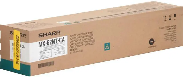 Alt view image 3 of 8 - Cyan Toner Cartridge for Sharp MX-62NTCA MX-6240N, MX-6500N, MX-6580N, MX-7040N, MX-7500N, MX-7580N, Genuine Sharp Brand