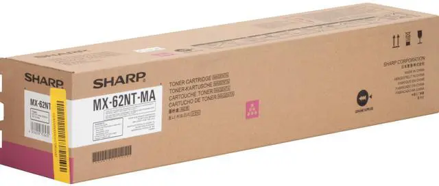 Alt view image 2 of 8 - Magenta Toner Cartridge for Sharp MX-62NTMA MX-6240N, MX-6500N, MX-6580N, MX-7040N, MX-7500N, MX-7580N, Genuine Sharp Brand