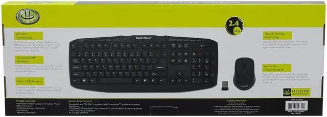 Alt view image 4 of 10 - Gear Head KB5165W Multimedia Wireless Keyboard and Optical Mouse