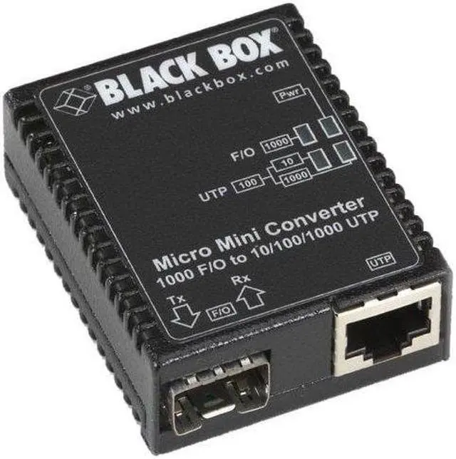 Alt view image 2 of 8 - Micro Mini Media Converter, 10-/100-/1000-Mbps Copper to 1000-Mbps Duplex Fiber, SFP