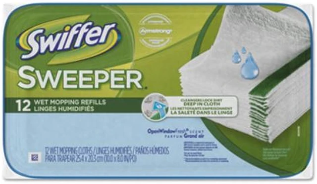 Alt view image 3 of 14 - Swiffer Sweeper Wet Cloth Refill 12shts/PK White 95531