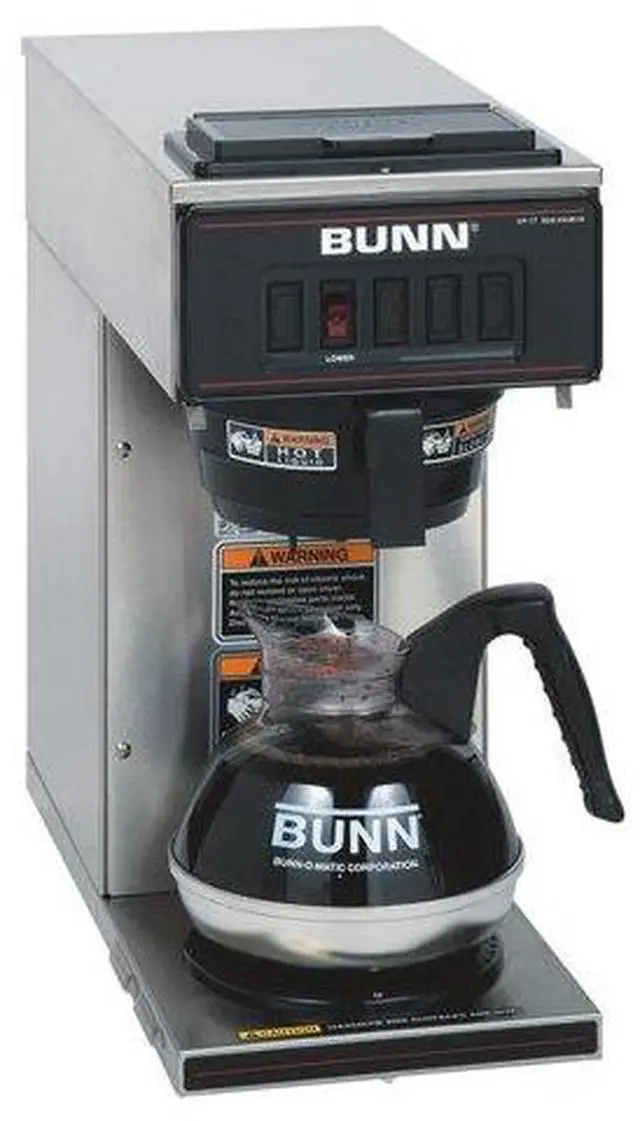 Alt view image 2 of 4 - BUNN 12-Cups Stainless Pourover Coffee Brewer With 1 Lower Warmer (13300.0001)