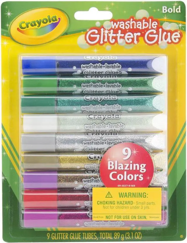 Alt view image 5 of 15 - Crayola Washable Glitter Glue Pens .35oz-Bold 9/Pkg