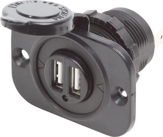 Alt view image 2 of 10 - Blue Sea Dual USB Charger Socket - 2 USB Ports w/Watertight Cap