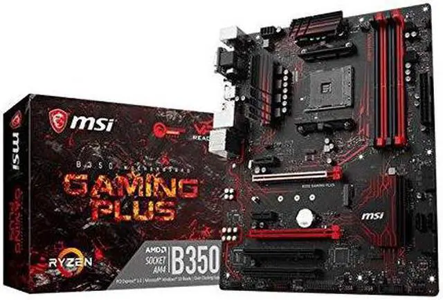 Alt view image 2 of 12 - MSI Motherboard B350 GAMING PLUS AMD RYZEN AM6 AMD B350 Chipset  64GB 2 x DDR4 memory slots support up to 32GB 1 x PCIe 3.0 x16 slots 4 x SATA 6Gb/s ports