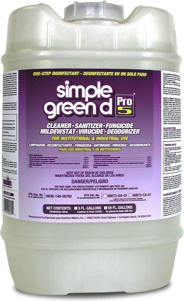 Alt view image 5 of 8 - d Pro 5 Disinfectant Unscented 5 gal Jug 30505