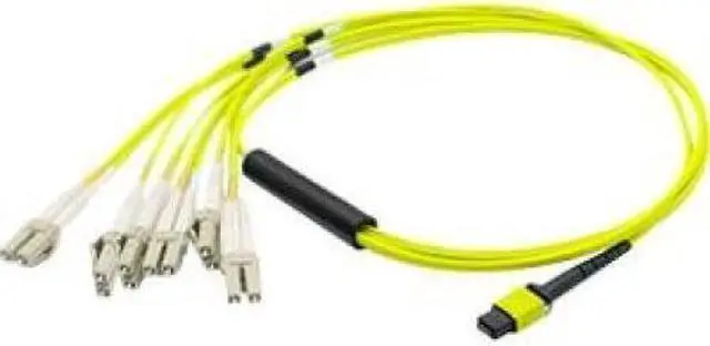 Main image of AddOn ADD-MPO-4LC3M9SMF 9.84 ft. Yellow MPO to 4xLC Duplex Fanout SMF Yellow Patch Cable