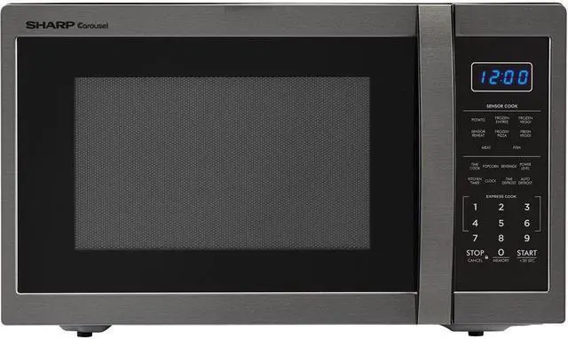 Main image of Carousel 1.4 Cu. Ft. 1100W Countertop Microwave Oven in Black Stainless Steel