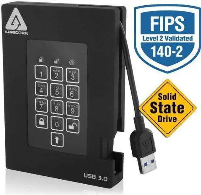 Alt view image 3 of 17 - Apricorn Aegis Padlock A25-3PL256-S256F 256 GB External Solid State Drive