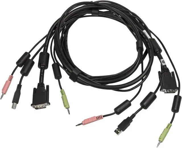 Alt view image 3 of 6 - Avocent 10 ft. USB keyboard, mouse & dual head HDMI video cable with speakers - Use with SC940H-001 CBL0119