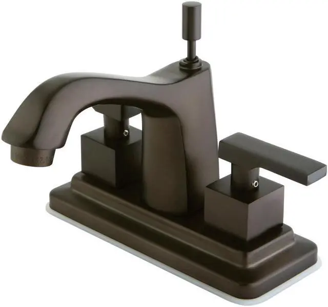 Main image of Kingston Brass KS864.QLL Executive Centerset Bathroom Faucet with Brass Pop-Up D, Oil Rubbed Bronze