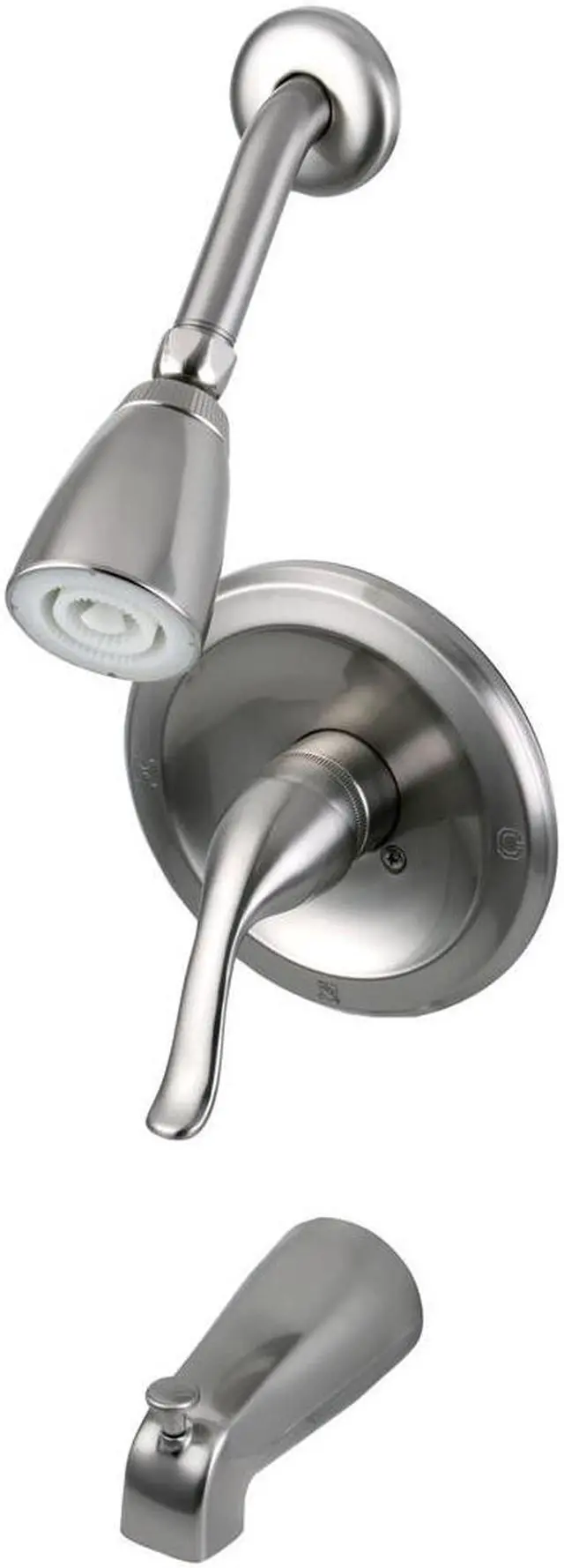 Main image of Single Handle Tub and Shower Faucet in Satin Nickel Finish