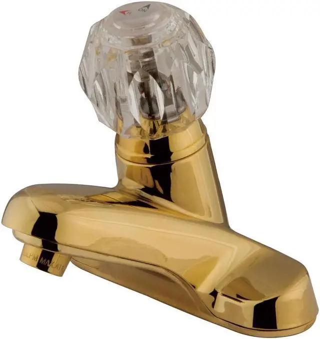 Alt view image 2 of 6 - SINGLE ACRYLIC HANDLE 4 CNTR SET PB, LESS-Polish Brass Finish