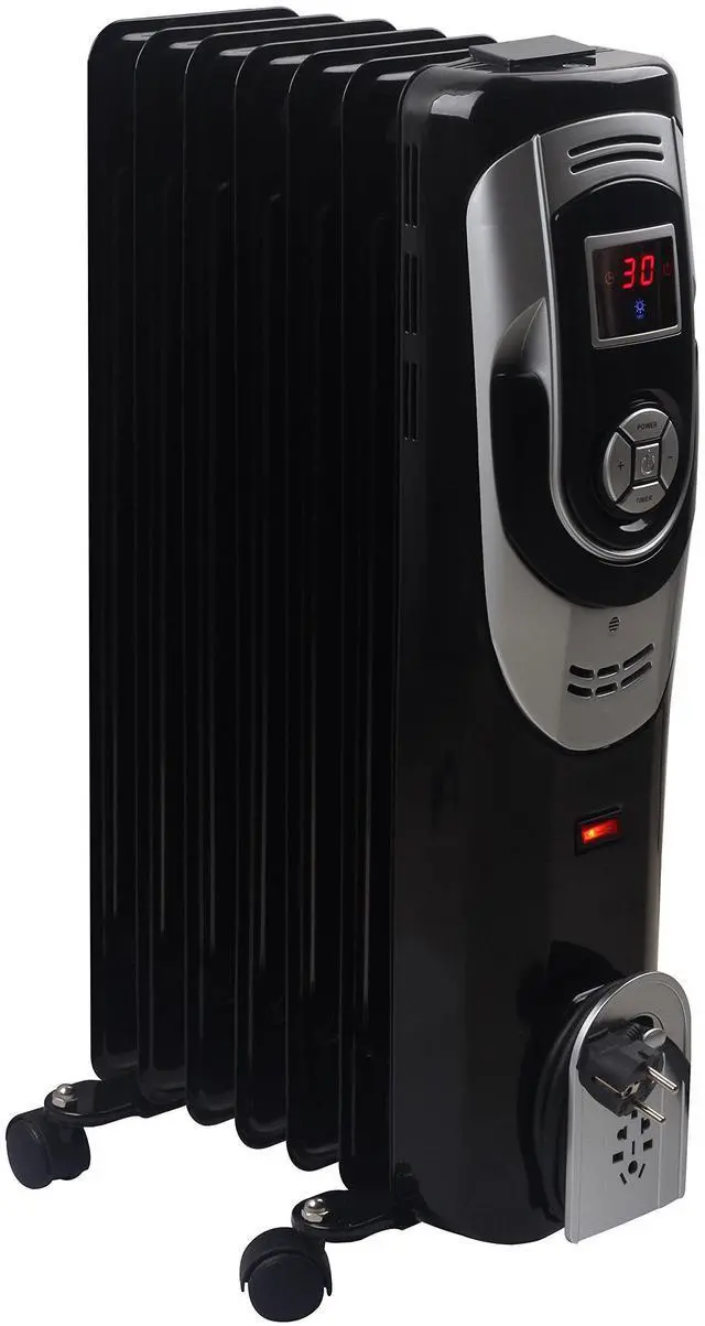 Alt view image 2 of 8 - Optimus H6015L Digital 7 Fin Oil Filled Radiator Heater