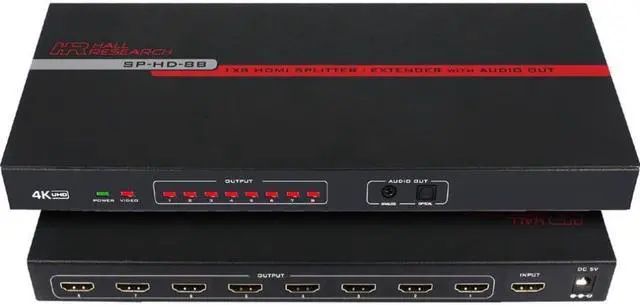 Alt view image 2 of 8 - Hall Research SP-HD-8B 8 Channel HDMIVideo Splitter & Extender
