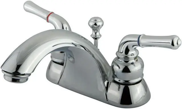 Main image of Kingston Brass KB2621 Two Handle 4 in. Centerset Lavatory Faucet with Retail Pop-up